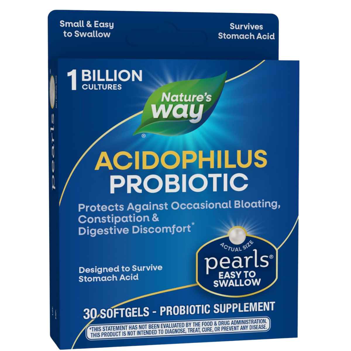 Natures Way Pearls® Probiótico Acidophilus 1 Mil Millones CFU - 30 Cápsulas Blandas - Haz Tu Pedido
