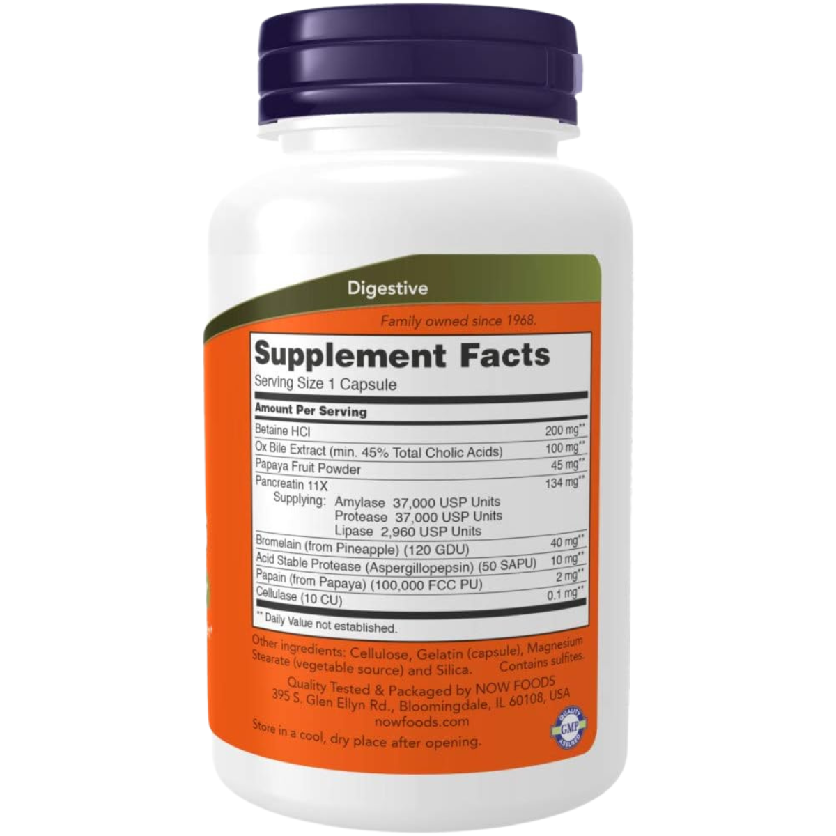 NOW Foods Enzimas Digestivas - 90 Cápsulas - Tabla Nutricional - Haz Tu Pedido