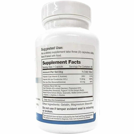 Prostavar RX Soporte Prostático  - 90  Cápsulas - Tabla Nutricional - Haz Tu Pedido