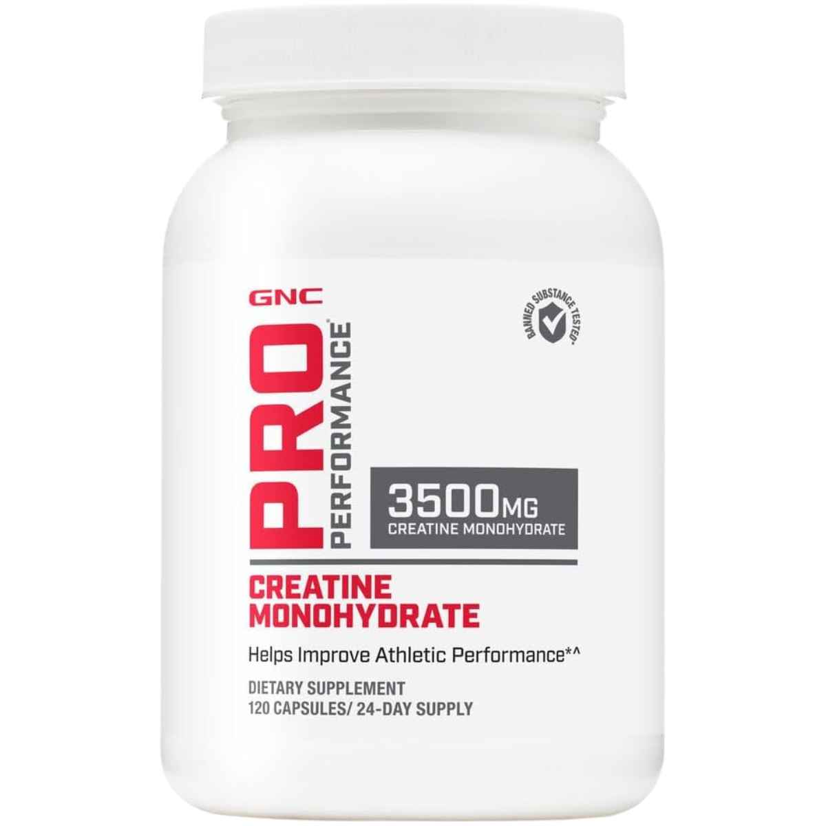 GNC Monohidrato de Creatina Rendimiento profesional 3500 mg - 120 Cápsulas - Haz Tu Pedido