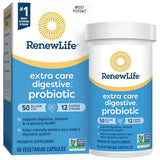 Renew Life Extra Care Digestive Probiotico 50 Mil Millones CFU - 60 Cápsulas Vegetarianas - Haz Tu Pedido