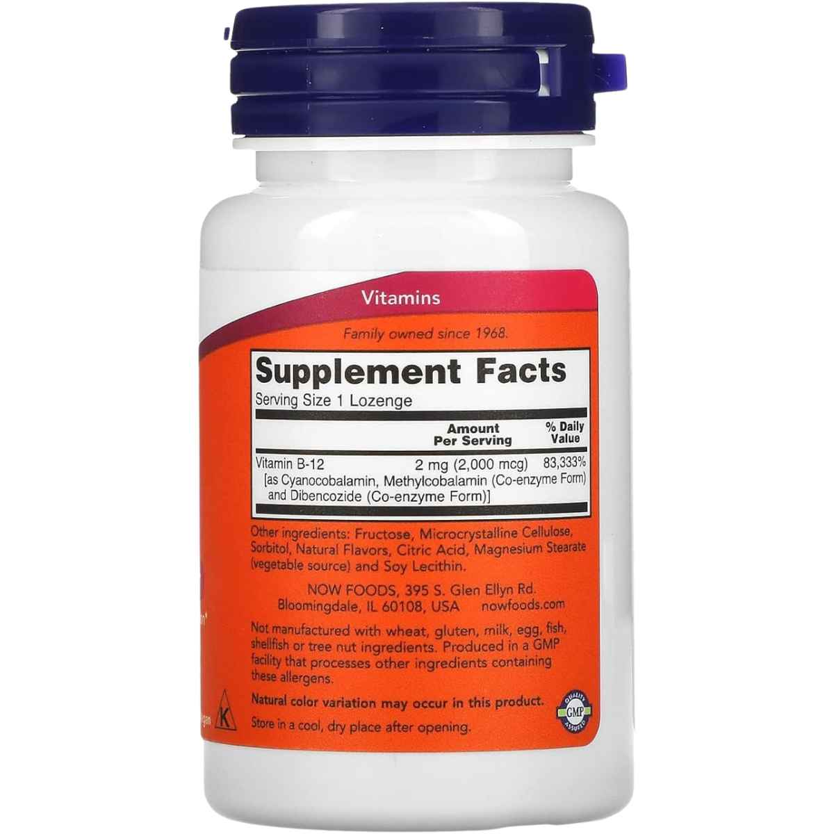 NOW Foods Vitamina B-12 2000 mcg - 100 Pastillas - Haz Tu Pedido