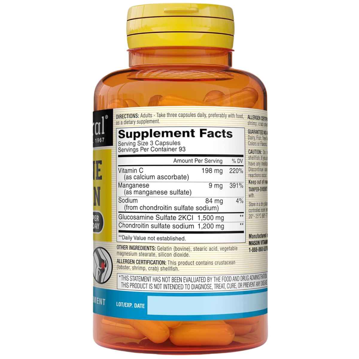 Mason Natural Glucosamine/Chondroitin - 280 Cápsulas - Haz Tu Pedido