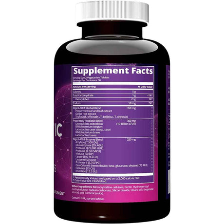 MRM Nutrition  Digest-All ® IC Probioticos  - 60 Tabletas Vegetarianas - Tabla Nutricional - Haz Tu Pedido