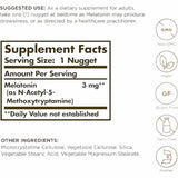 Solgar Melatonina  3 mg - 120 Pepitas Masticables - Tabla Nutricional - Haz Tu Pedido