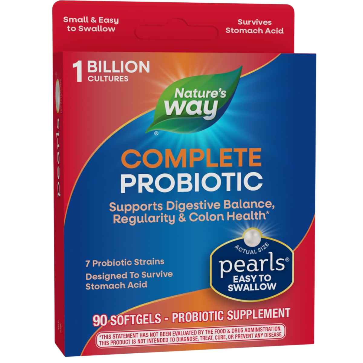 Natures Way Pearls® Probiótico Integral 1 Mil Millones CFU - 90 Cápsulas Blandas - Haz Tu Pedido