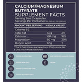 BodyBio Calcio Magnesio Butirato - 100 Cápsulas - Tabla Nutricional - Haz Tu Pedido