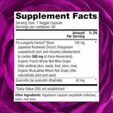 Reserveage Beauty  Resveratrol  500 mg - 60 Cápsulas Vegetales - Tabla Nutricional - Haz Tu Pedido