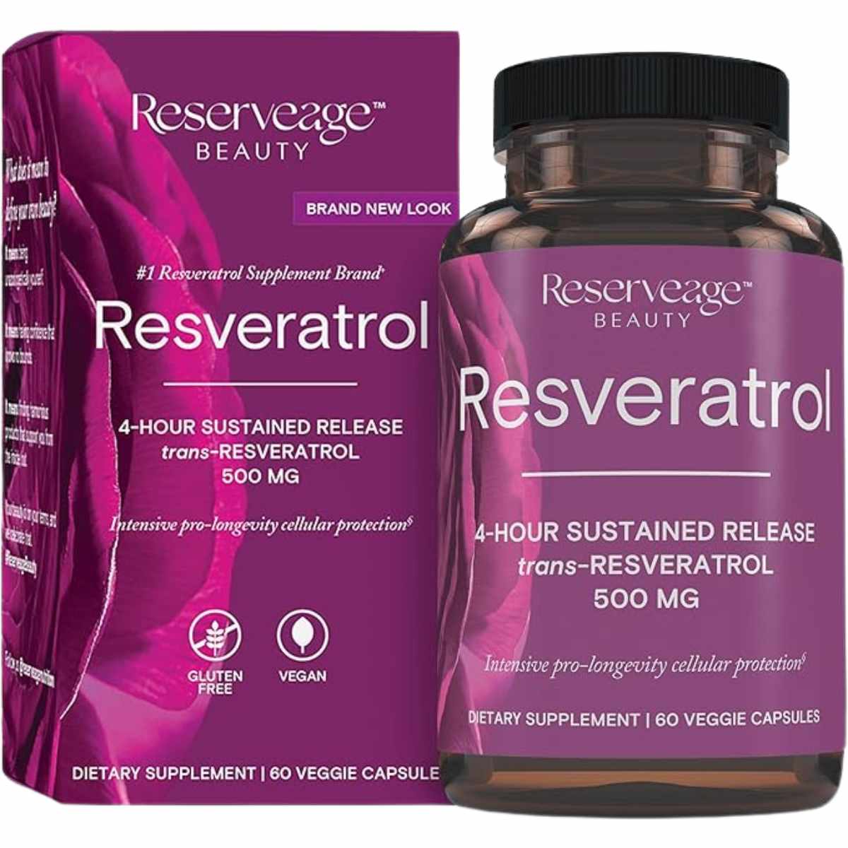 Reserveage Beauty  Resveratrol  500 mg - 60 Cápsulas Vegetales - Haz Tu Pedido