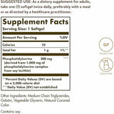 Solgar Fosfatidilserina 500 mg - 60  Cápsulas Blandas - Tabla Nutricional - Haz Tu Pedido