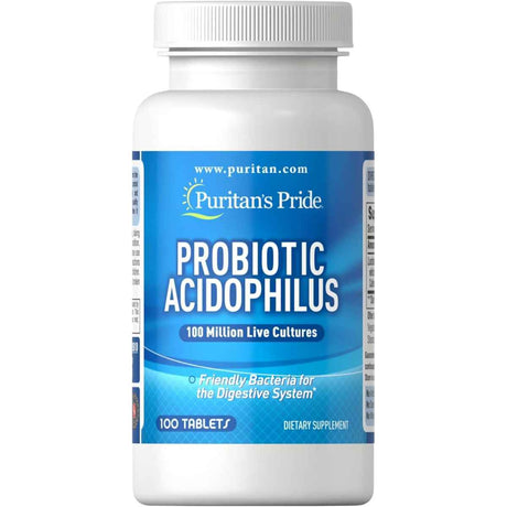 Puritan's Pride Probiótico Acidophilus para Salud Digestiva - 100 Tabletas - Haz Tu Pedido
