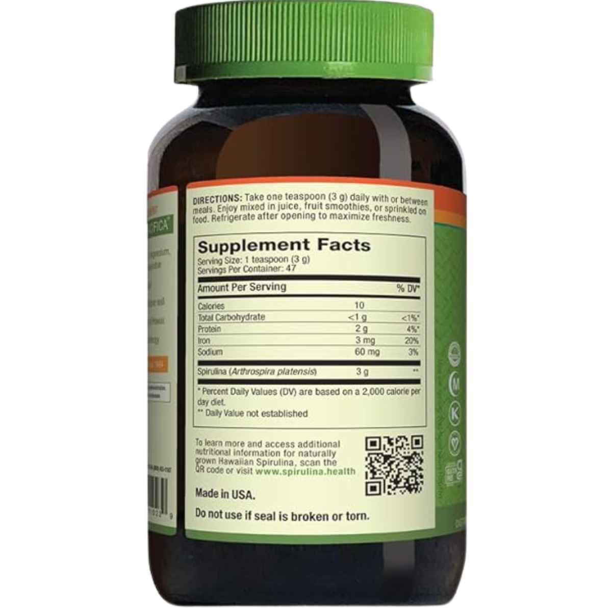 Nutrex Hawaii Espirulina Hawaiana Pura en Polvo - 142 g - Tabla Nutricional - Haz Tu Pedido