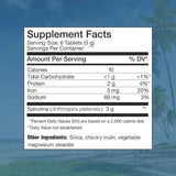 Nutrex Hawaii Espirulina  500 mg - 200 Tabletas - Tabla Nutricional - Haz Tu Pedido