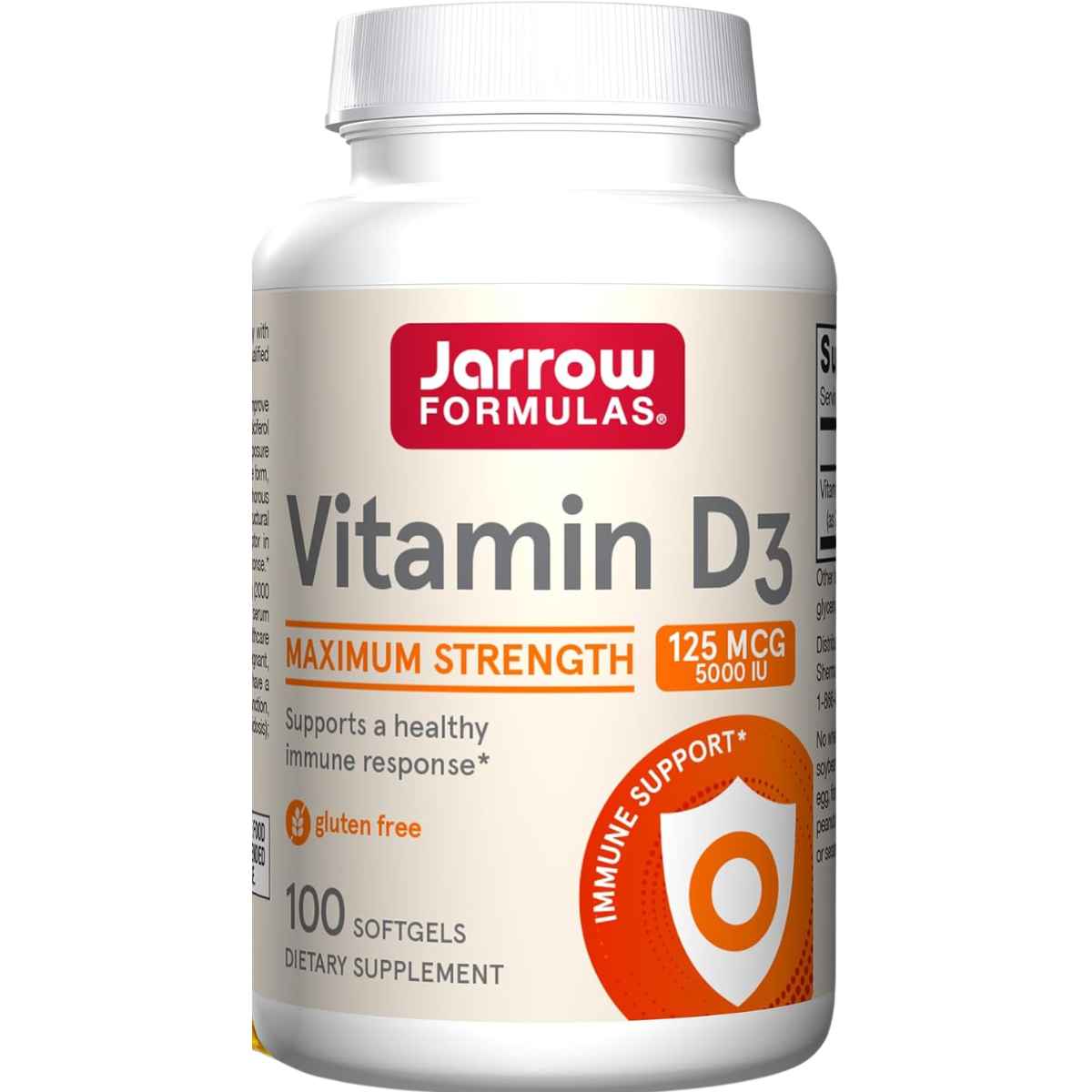 Jarrow Formulas Vitamina D3 5000 IU - 100 Cápsulas Blandas
