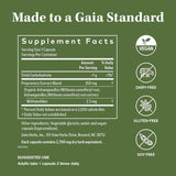 Gaia Herbs  Raíz de Ashwagandha  - 60 Cápsulas - Tabla Nutricional - Haz Tu Pedido