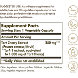 Solgar Cereza Ácida 1000 mg - 90 Cápsulas Vegetarianas - Tabla Nutricional - Haz Tu Pedido