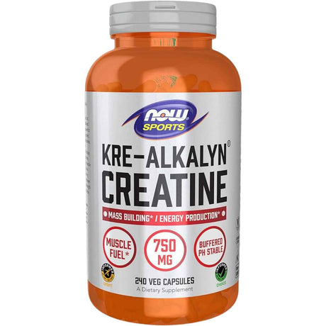 NOW Foods Kre-Alkalyn® Creatina 750 mg - 240 Cápsulas Veganas - Haz Tu Pedido
