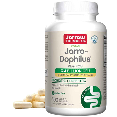 Jarrow Formulas Jarro-Dophilus® Probiótico más Prebiótico 3,4 Mil Millones CFU - 300 Cápsulas Vegetales - Haz Tu Pedido