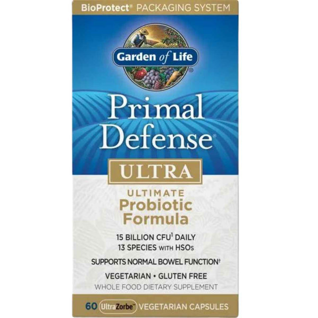 Garden of Life Defensa Primal Ultra Apoyo a la Salud Digestiva 15 Mil Millones CFU - 60 Cápsulas Vegetarianas - Haz Tu Pedido