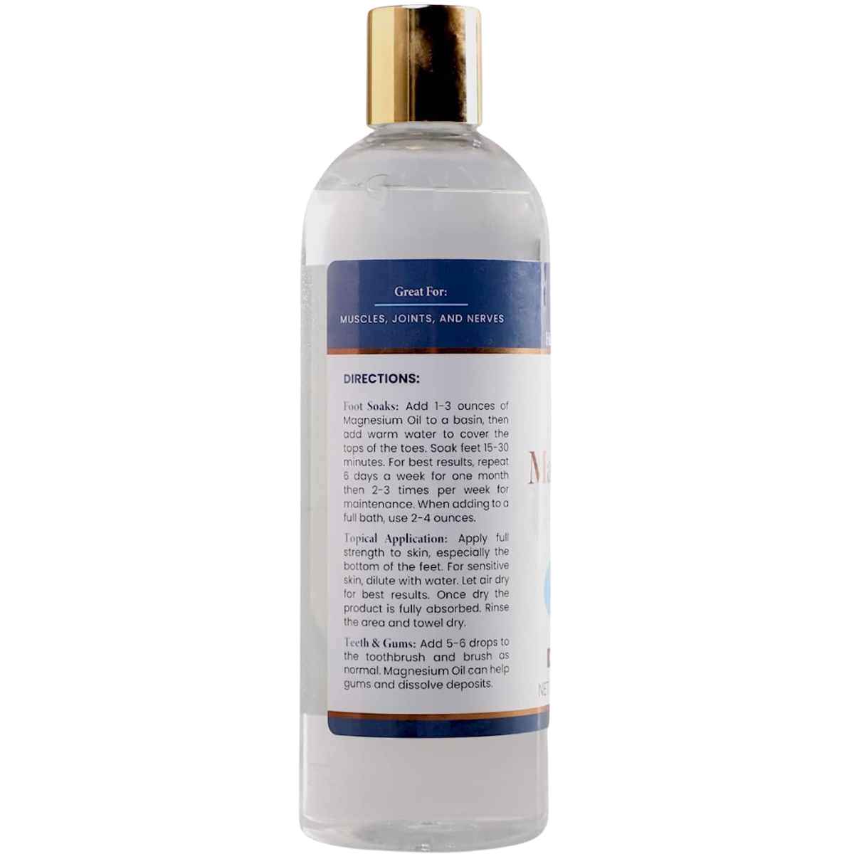 Health and Wisdom Aceite de Magnesio 3182 mg - 473 ml - Tabla Nutricional - Haz Tu Pedido