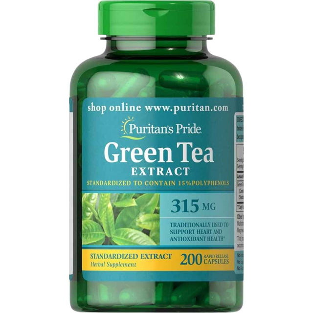 Puritans Pride Extracto de Té Verde 315 mg - 200  Cápsulas - Haz Tu Pedido