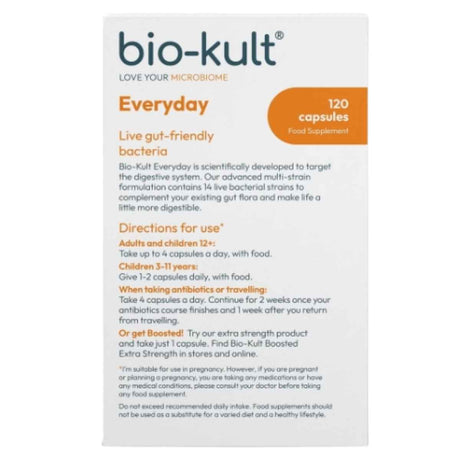 Bio-Kult Suplemento Probiótico para la Salud Intestinal - 120 Cápsulas - Tabla Nutricional - Haz Tu Pedido