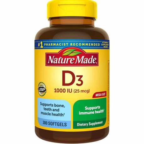Nature Made Vitamina D3  1000 IU -  300 Cápsulas Blandas - Haz Tu Pedido