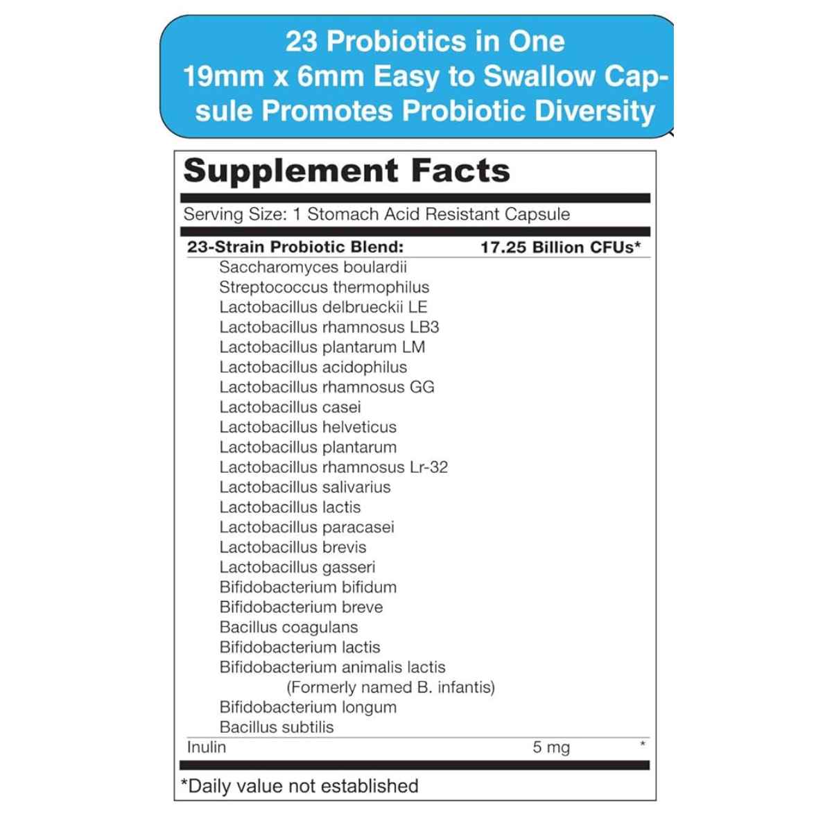 DrFormulas Nexabiotic® Multi Probiotic - 60 Cápsulas de Liberación Retardada - Tabla Nutricional - Haz Tu Pedido