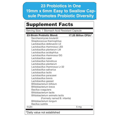 DrFormulas Nexabiotic® Multi Probiotic - 60 Cápsulas de Liberación Retardada - Tabla Nutricional - Haz Tu Pedido