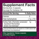 Host Defense Hongo Cola de Pavo - 120  Cápsulas - Tabla Nutricional - Haz Tu Pedido