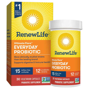 Renew Life Ultimate Flora Probiótico Diario 15 Mil Millones CFU - 30 Cápsulas Vegetarianas - Haz Tu Pedido