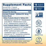 Renew Life Ultimate Flora Probiótico Diario 15 Mil Millones CFU - 30 Cápsulas Vegetarianas - Tabla Nutricional - Haz Tu Pedido