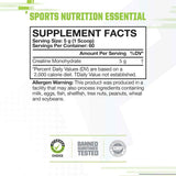 MusclePharm Essentials  Creatina - 300 g - Tabla Nutricional - Haz Tu Pedido