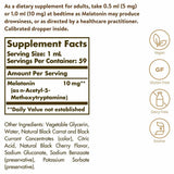 Solgar Melatonina Líquida 10 mg - Sabor Cereza Negra - 59  ml - Tabla Nutricional - Haz Tu Pedido
