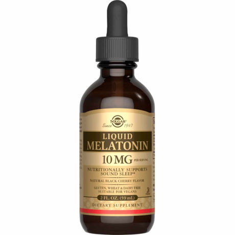 Solgar Melatonina Líquida 10 mg - Sabor Cereza Negra - 59  ml - Haz Tu Pedido