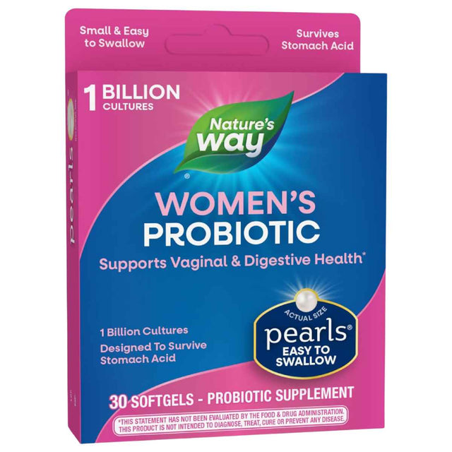 Natures Way Pearls® Probiótico para Mujeres 1 Mil Millones CFU - 30 Cápsulas Blandas - Haz Tu Pedido