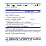 Pure Encapsulations Resveratrol Extra - Sabor Uva - 120 Cápsulas - Tabla Nutricional - Haz Tu Pedido