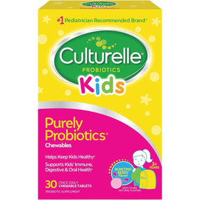 Culturelle Probiótico para Niños - Sabor Bayas - 30 Tabletas Masticable - Haz Tu Pedido