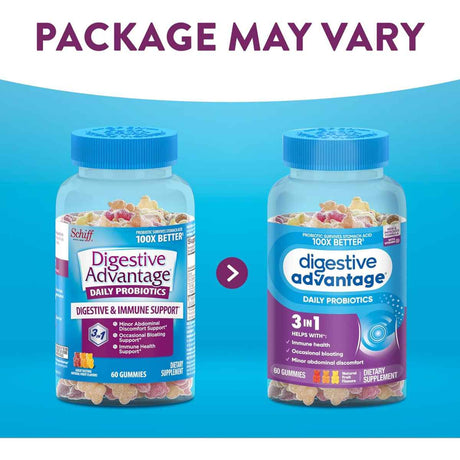 Digestive Advantage Probiótico Diario - Sabor Frutas - 60 Gomitas - Haz Tu Pedido