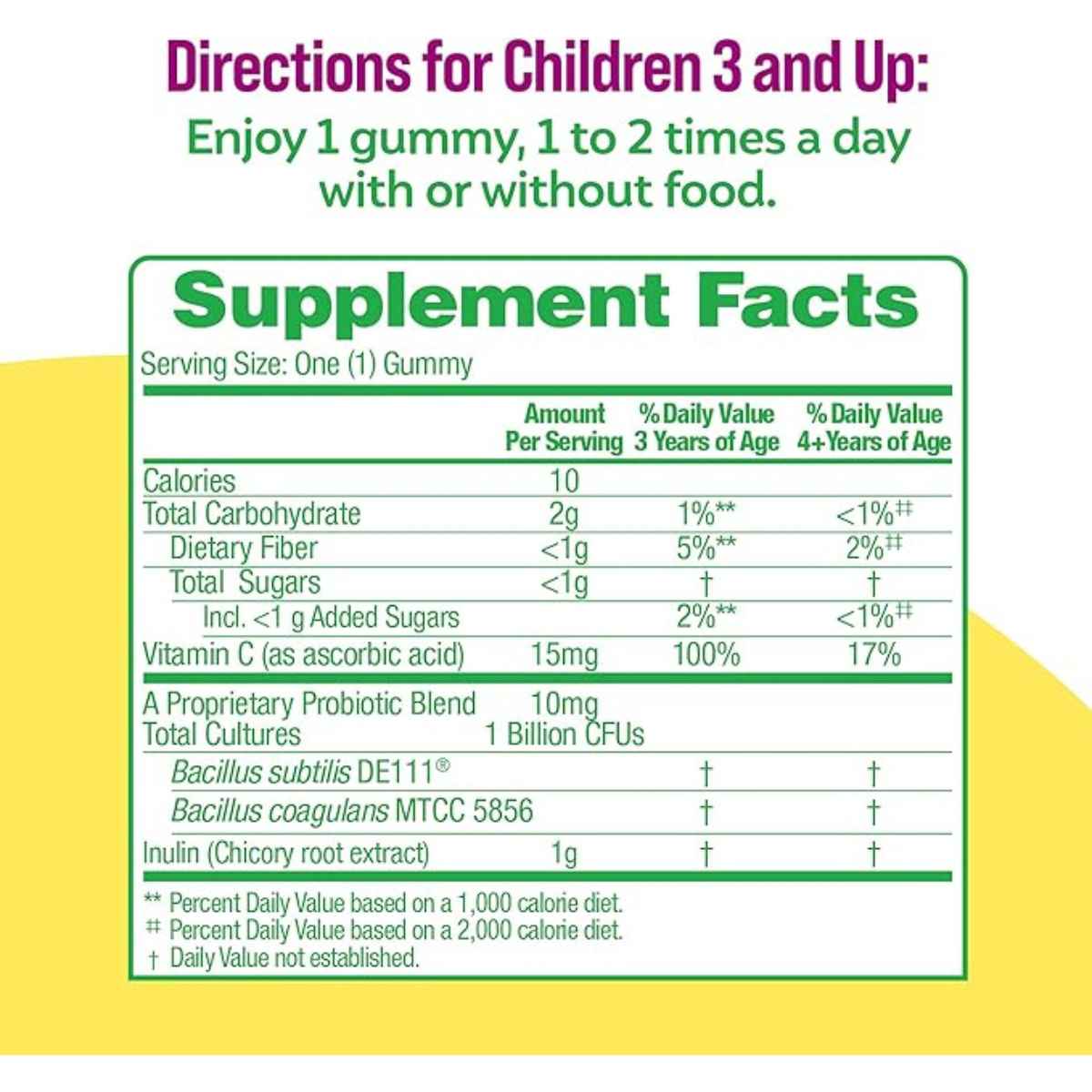 Culturelle Probiótico Diario Para Niños - Sabor Bayas - 30 Gomitas - Tabla Nutricional - Haz Tu Pedido