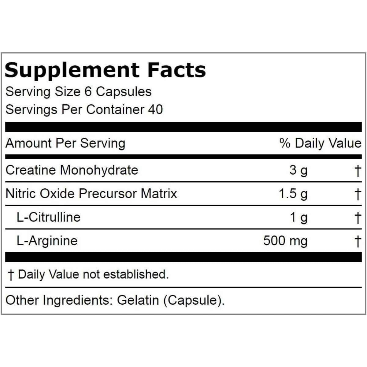 Fitness Labs Creatina Alemana Pump - 240 Cápsulas - Tabla Nutricional - Haz Tu Pedido