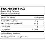 Fitness Labs Creatina Alemana Pump - 240 Cápsulas - Tabla Nutricional - Haz Tu Pedido