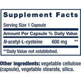 Life Extension N-Acetil L-Cisteína 600 mg - 60 Cápsulas - Tabla Nutricional - Haz Tu Pedido