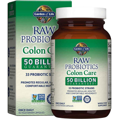 Garden of Life  Probióticos Colon Care para Salud Digestiva 50 Mil Millones CFU - 30 Cápsulas Vegetarianas - Haz Tu Pedido