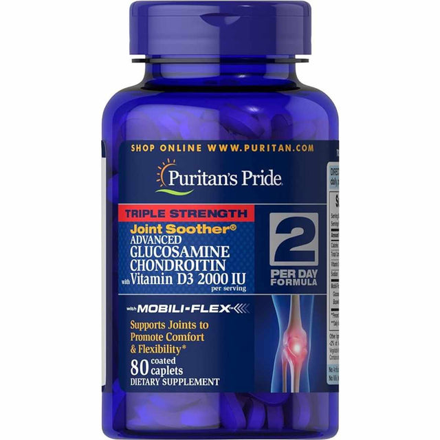 Puritans Pride Glucosamina Condroitina Triple Fuerza Con Vitamina D3 - 80 Comprimidos - Haz Tu Pedido