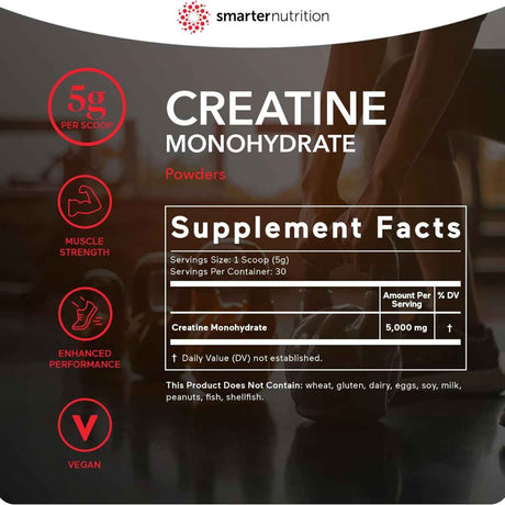 Smarter Nutrition Monohidrato de Creatina - 150 g - Tabla Nutricional - Haz Tu Pedido