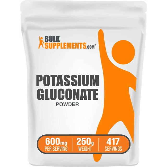 BulkSupplements.com Polvo de gluconato de potasio 600 mg - 250 g - Haz Tu Pedido
