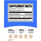 BulkSupplements.com Riboflavina Vitamina B2 400 mg - 500 g - Tabla Nutricional - Haz Tu Pedido
