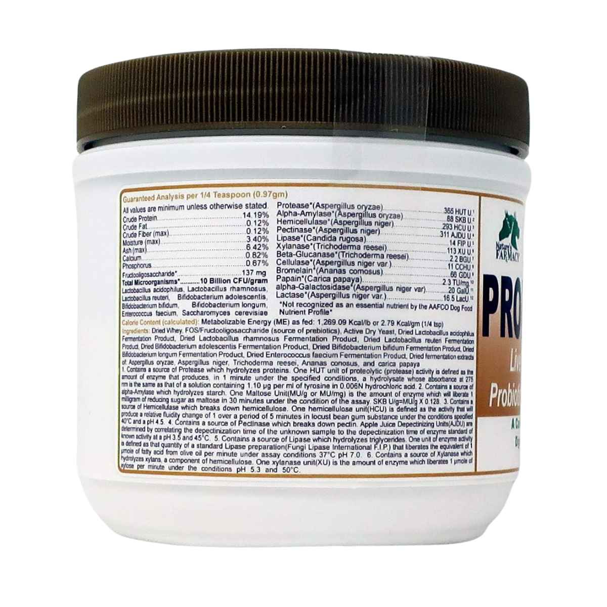 Nature's Farmacy Dogzymes Probiótico Máxima Potencia para Caninos - 227 g - Tabla Nutricional - Haz Tu Pedido