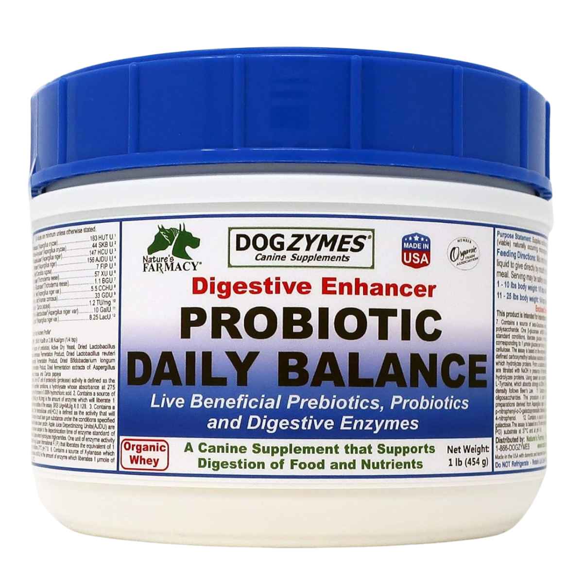 Nature's Farmacy Dogzymes Probiótico Balance Diario para Caninos - 454 g - Haz Tu Pedido